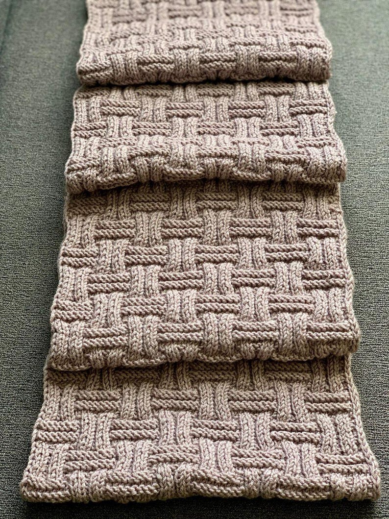 Easy Basket Weave Scarf Knitting Pattern