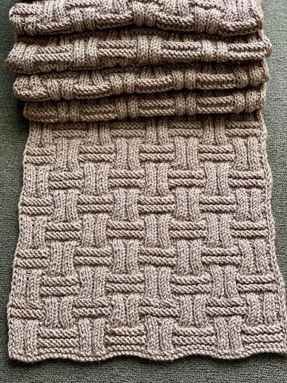 Easy Basket Weave Scarf Knitting Pattern