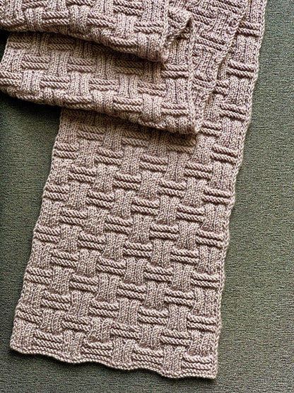 Easy Basket Weave Scarf Knitting Pattern