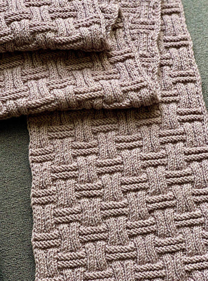Easy Basket Weave Scarf Knitting Pattern