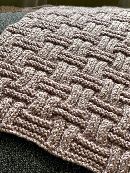 Easy Basket Weave Scarf Knitting Pattern