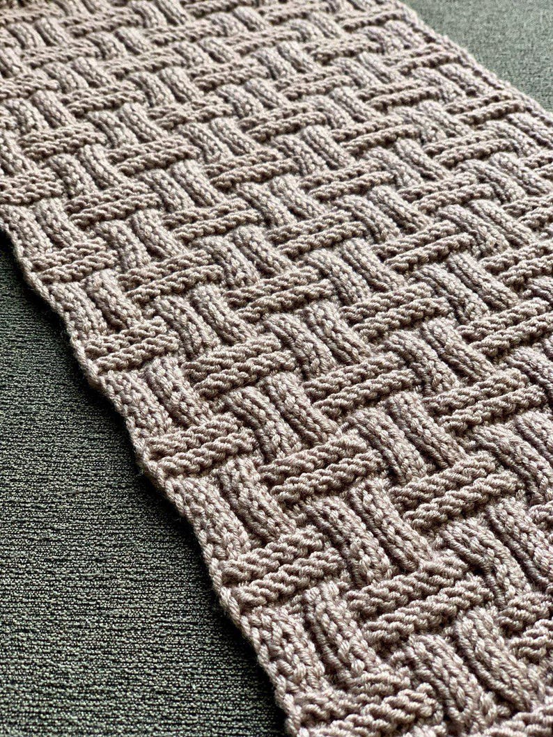Easy Basket Weave Scarf Knitting Pattern
