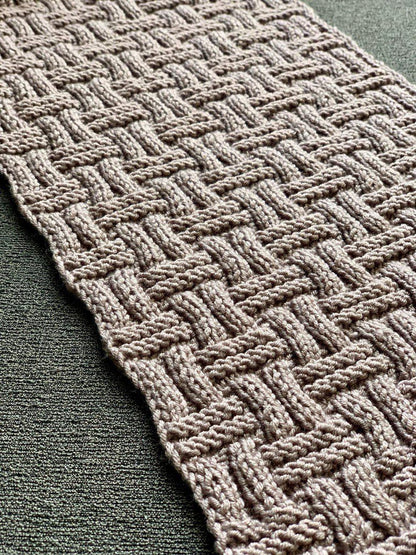 Easy Basket Weave Scarf Knitting Pattern