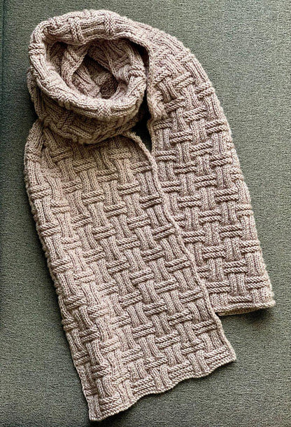 Easy Basket Weave Scarf Knitting Pattern