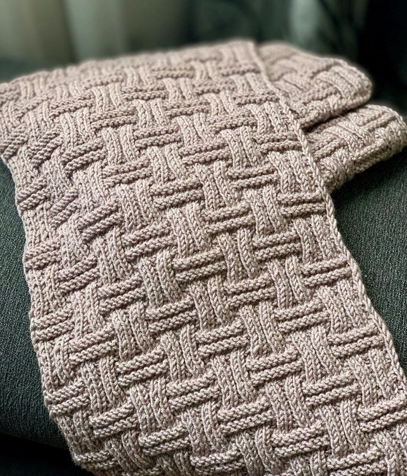 Easy Basket Weave Scarf Knitting Pattern