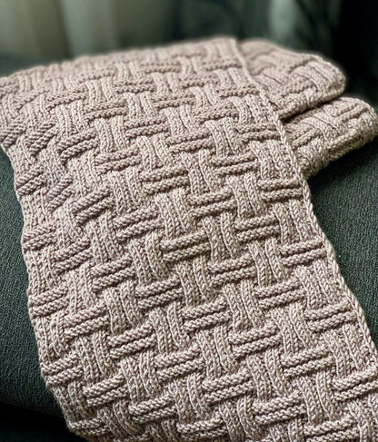 Easy Basket Weave Scarf Knitting Pattern
