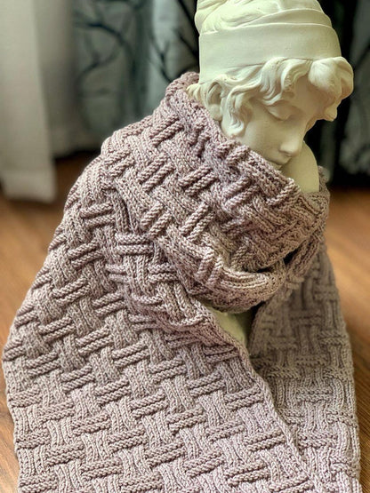 Easy Basket Weave Scarf Knitting Pattern