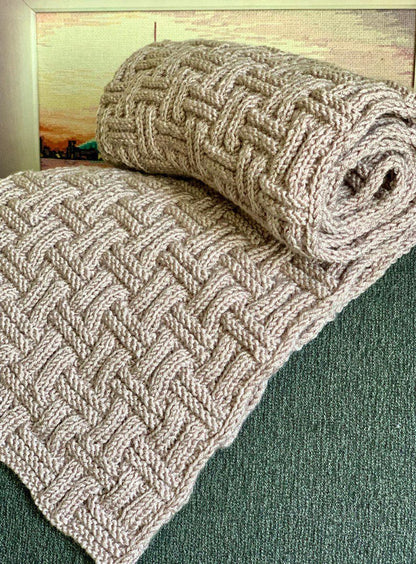 Easy Basket Weave Scarf Knitting Pattern