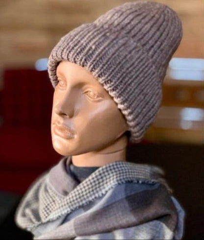 Cuffed Ribbed Beanie Knitting Pattern