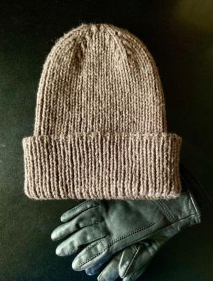 Cuffed Ribbed Beanie Knitting Pattern