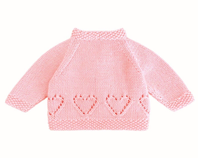 Hearts Ribbed Cardigan & Bear Hat Knitting Pattern