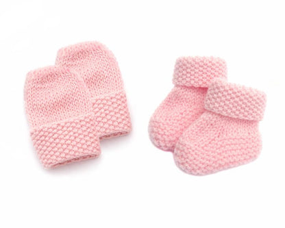 Hearts Ribbed Cardigan & Bear Hat Knitting Pattern