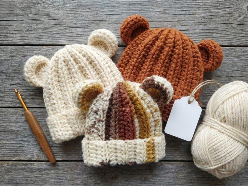 Newborn To Adult Crochet Bear Hat Pattern