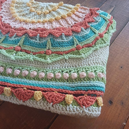 Whispers of Color Mandala Throw Square Crochet Pattern