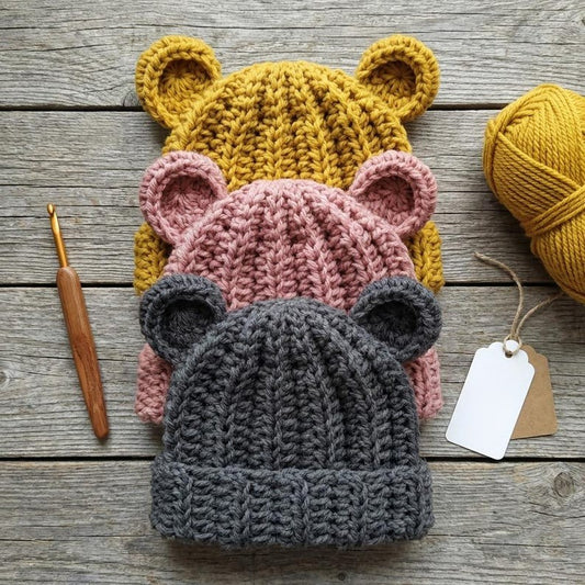 Newborn To Adult Crochet Bear Hat Pattern