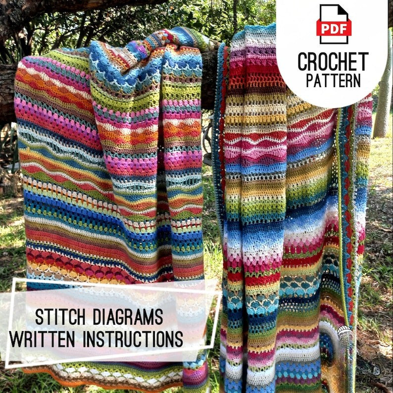 Crochet Stitch Sampler Blanket Pattern