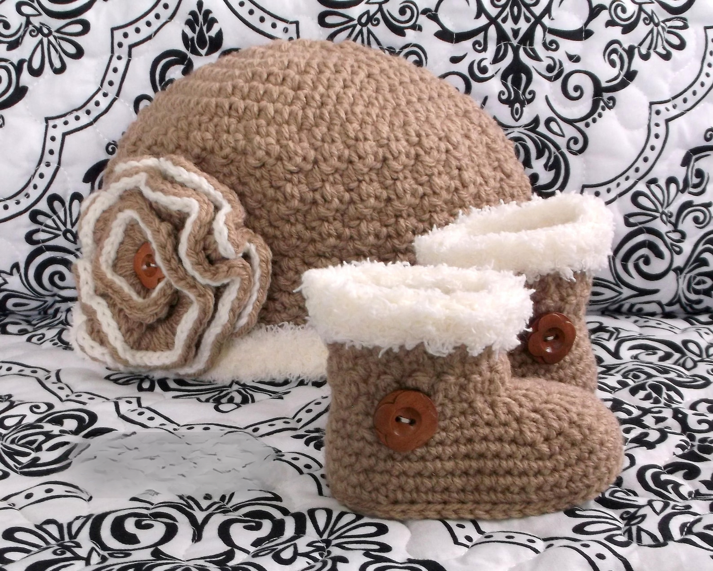 Crochet Baby Sweater, Bootie & Hat Pattern Pack