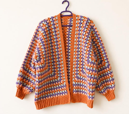 Chunky Granny Square Cardigan Crochet Pattern