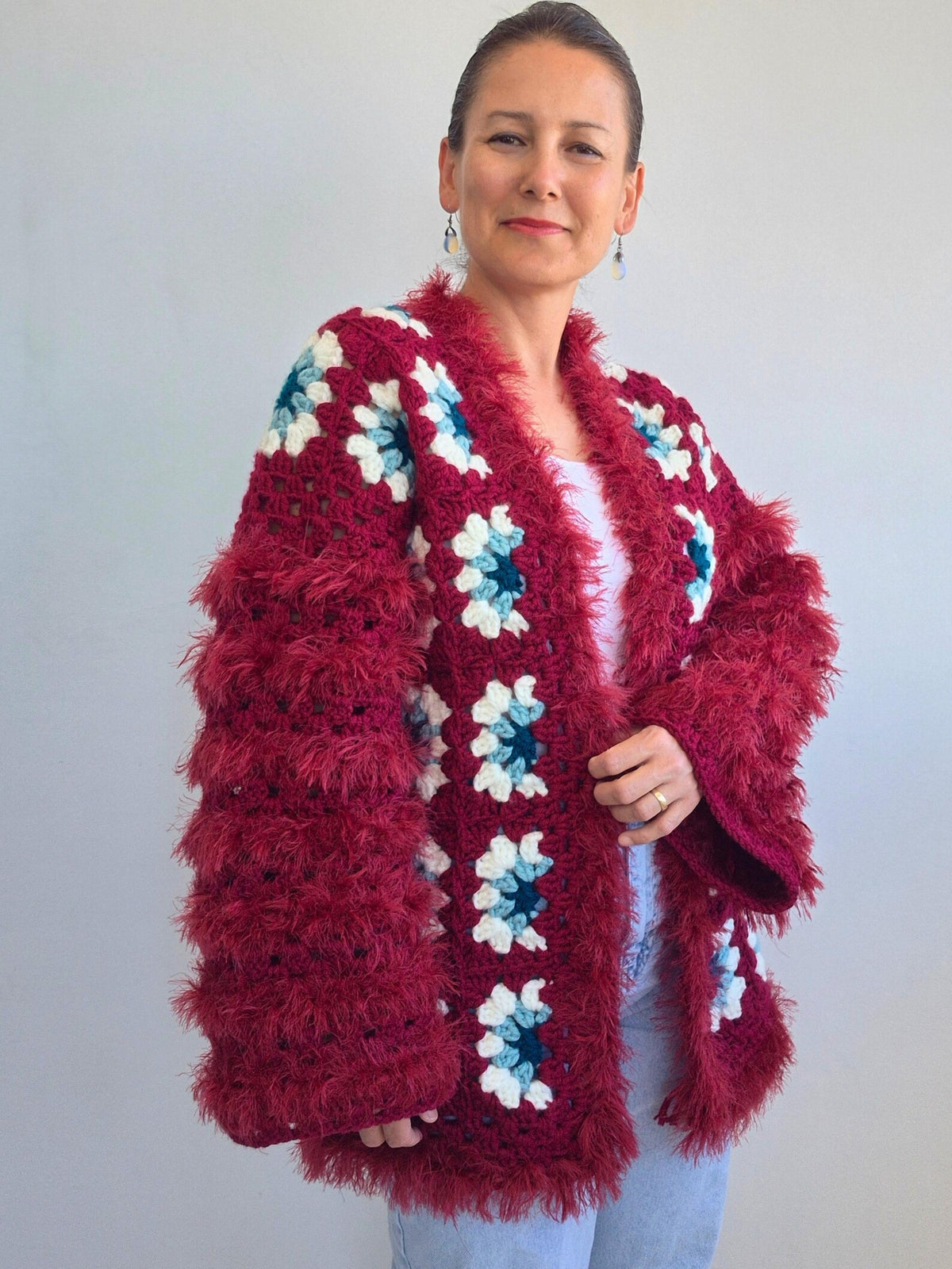 Boho Statement Granny Square Cardigan Crochet Pattern