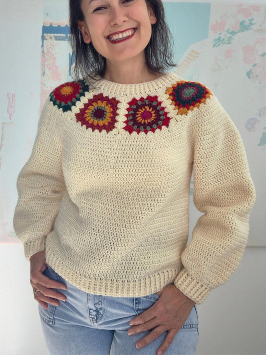 Nordic Granny Sweater Crochet Pattern