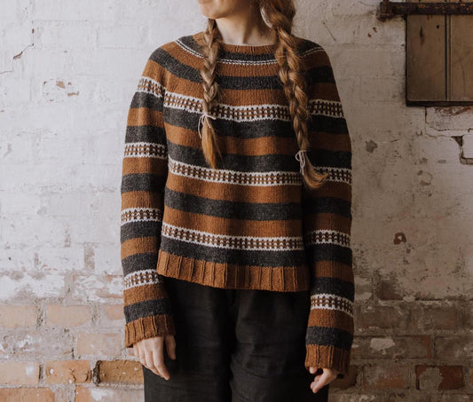 Stakit Sweater - PDF KNITTING PATTERN - Knit Pattern - Stripy Colorwork Pullover Knitting Pattern