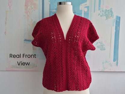 Boho Lace Crochet Top Pattern PDF & VİDEO, Spring/Summer Festival Blouse, V Neck Shirt Crochet Pattern