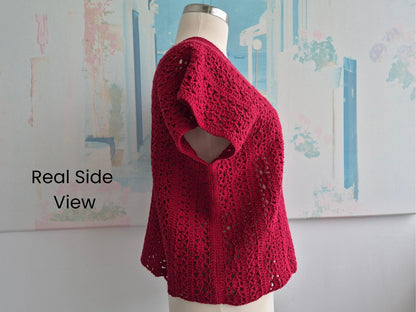 Boho Lace Crochet Top Pattern PDF & VİDEO, Spring/Summer Festival Blouse, V Neck Shirt Crochet Pattern