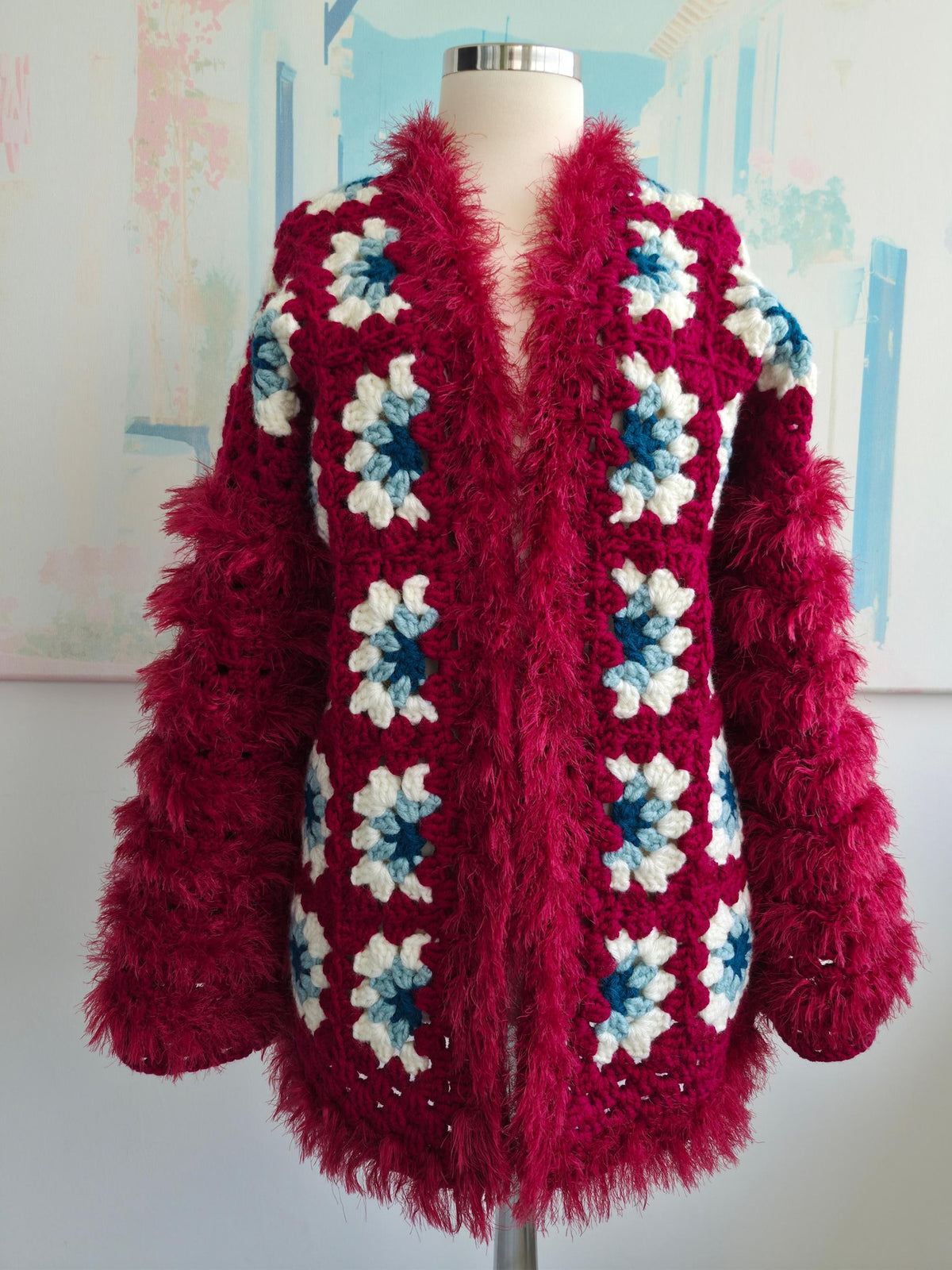 Boho Statement Granny Square Cardigan Crochet Pattern