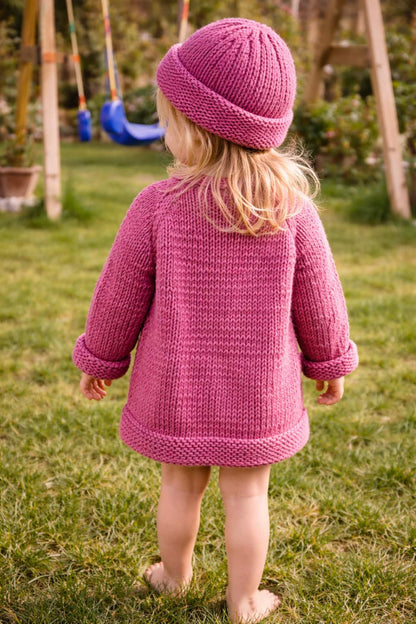 Girls Knit Cardigan Set Knitting Pattern