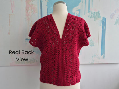 Boho Lace Crochet Top Pattern PDF & VİDEO, Spring/Summer Festival Blouse, V Neck Shirt Crochet Pattern