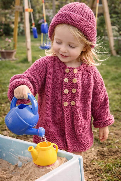 Girls Knit Cardigan Set Knitting Pattern