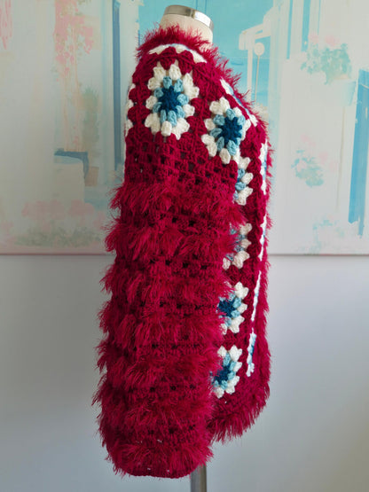 Boho Statement Granny Square Cardigan Crochet Pattern