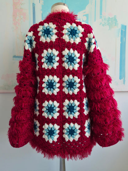 Boho Statement Granny Square Cardigan Crochet Pattern
